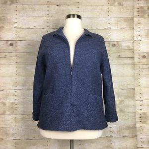 Eileen Fisher Blue Wool Jacket Sz. 1X